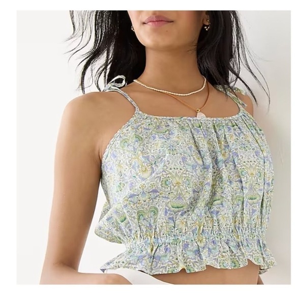 J.Crew Tank - Organic Cotton Ruffle-Waist Tank in Liberty® Lodden Fabric NWT - Picture 7 of 7